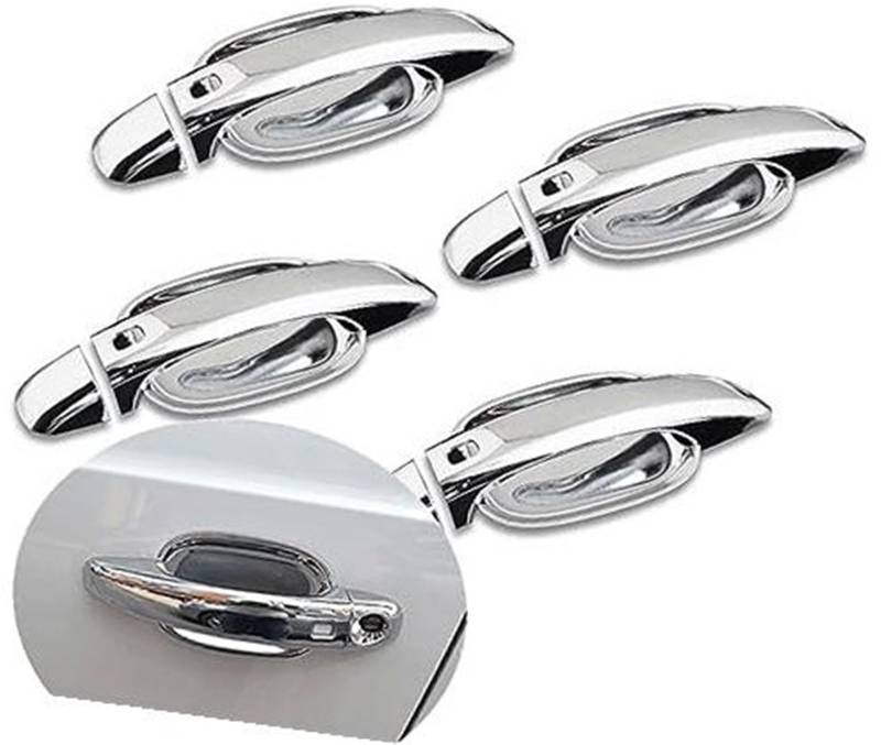 MEXWLOP, for, A4 B8 2009 2010 2011 2012 2013 2014 2015 2016 Autotürgriffabdeckung aus glänzendem Chrom Türgriffabdeckung aus Kohlefaser(Silver Handle-Bowl) von MEXWLOP