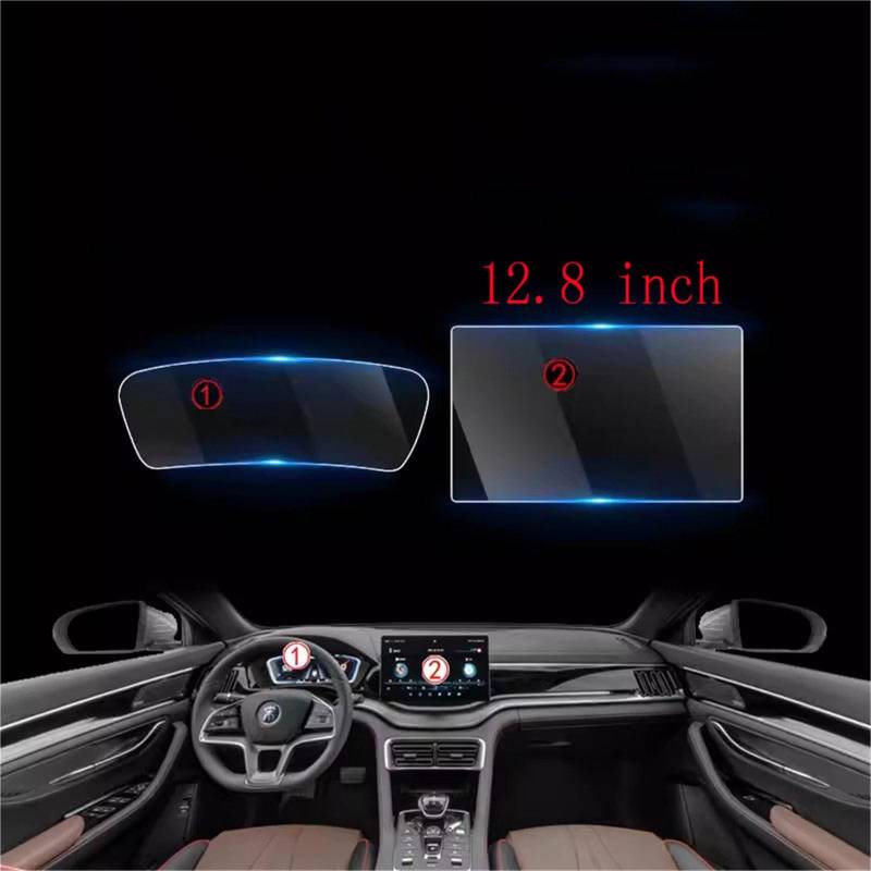 MEXWLOP, for BYD, Song Plus-dmi 2021 2022 2023 12,8 Zoll GPS-Navigations-Center-Bildschirm und Dashboard-Bildschirm Schutzfolie aus gehärtetem Glas Blendfreie Autoscheibenfolie(GPS and Dashboard) von MEXWLOP