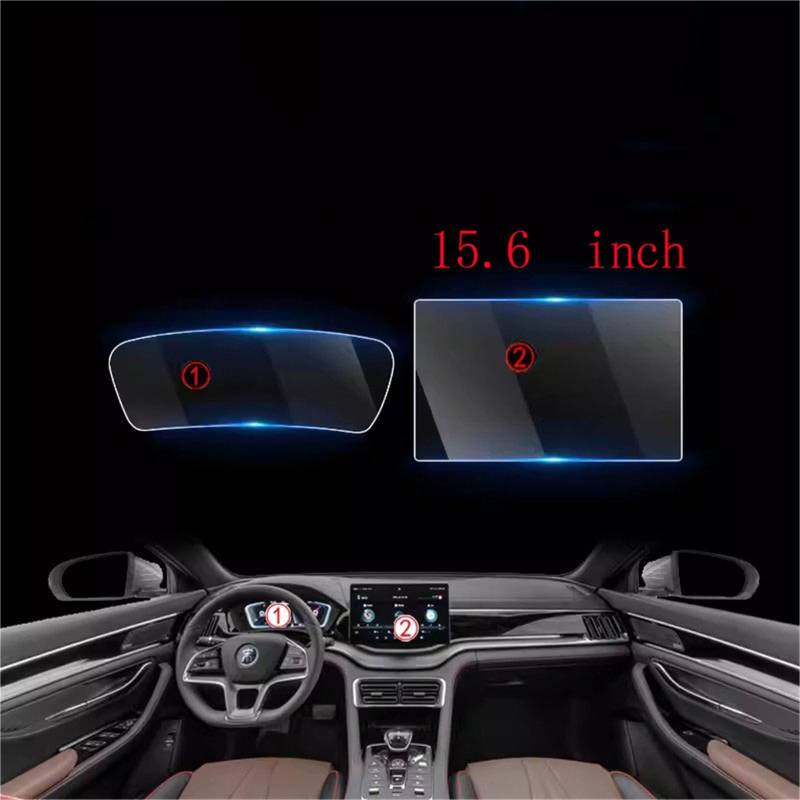 MEXWLOP, for BYD, Song Plus-dmi 2021 2022 2023 15,6 Zoll GPS-Navigations-Center-Bildschirm und Dashboard-Bildschirm Schutzfolie aus gehärtetem Glas Blendfreie Autoscheibenfolie(GPS and Dashboard) von MEXWLOP