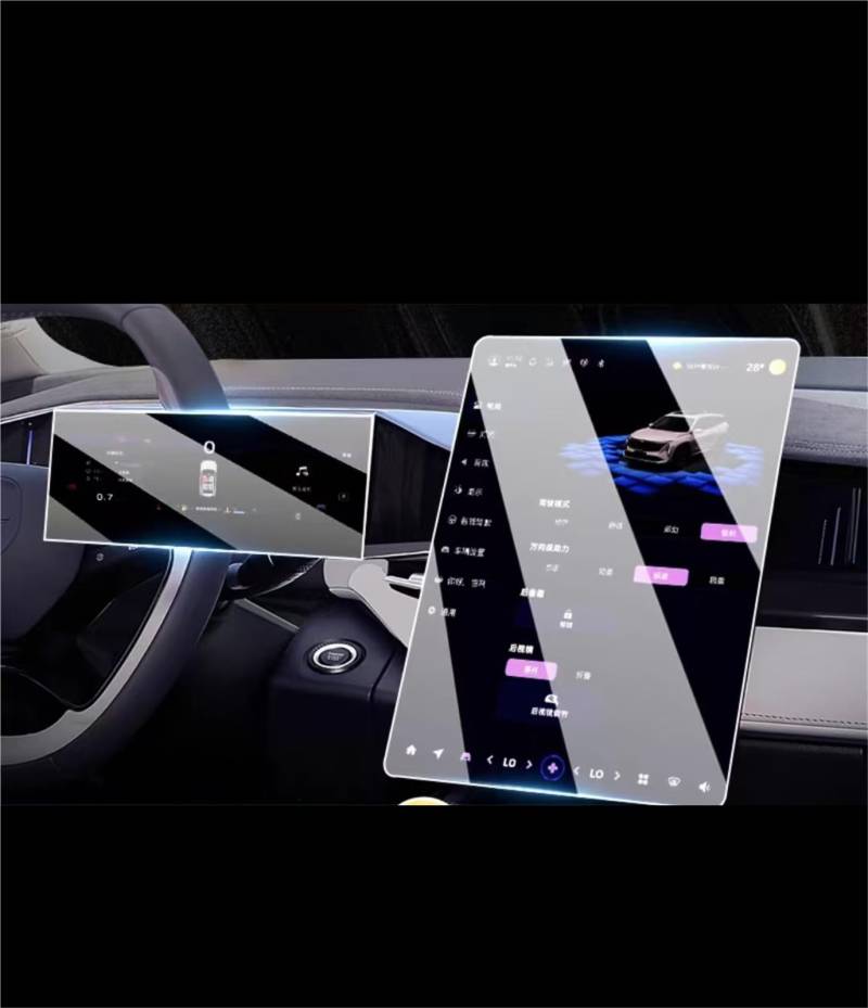 MEXWLOP, for Geely, Starray/Geely BOYUE L 2024 2023 Touchscreen-Navigations-GPS und Armaturenbrett-Schutzfolie aus gehärtetem Glas Blendfreie Autoscheibenfolie von MEXWLOP