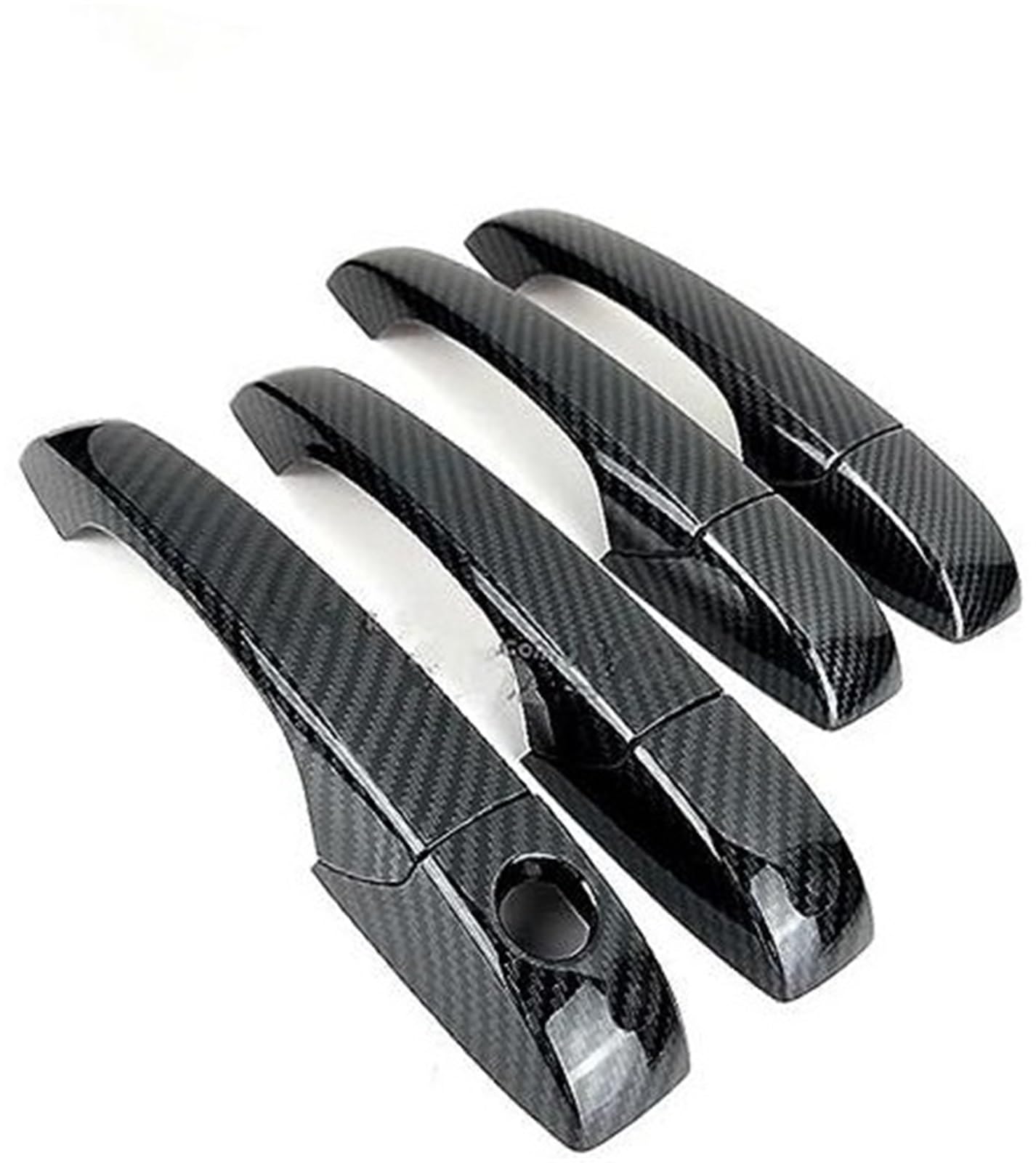 MEXWLOP, for Jeep, Grand Cherokee 2011–2018, Neue Kohlefaser-Chrom-Autotürgriffabdeckung, Zieraufkleber, Autozubehör Türgriffabdeckung aus Kohlefaser(Black No Button) von MEXWLOP