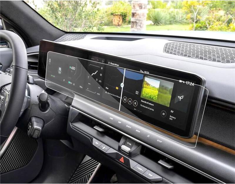 MEXWLOP, for Kia, EV9 2024 2025 12,3 Zoll Touchscreen-Navigationsschutz und Armaturenbrett-Zubehör PET-Folie Blendfreie Autoscheibenfolie von MEXWLOP