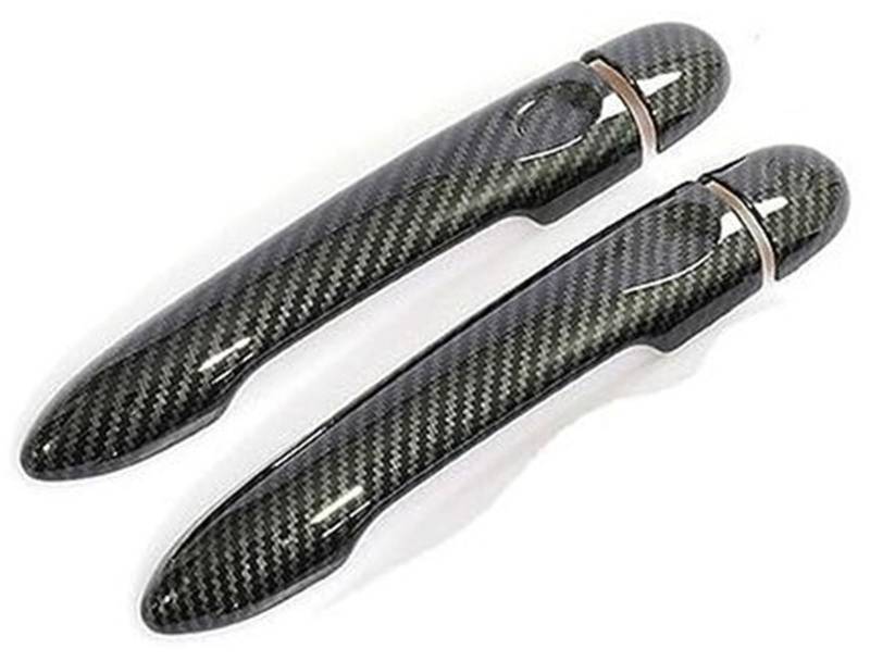 MEXWLOP, for Renault, Captur Kaptur, for Samsung, QM3 2013 2014 2015 2016 2017 2018 2019 2020 Kohlefaser-Autotürgriffabdeckungszubehör Türgriffabdeckung aus Kohlefaser(Black 2dr No Key No Button) von MEXWLOP