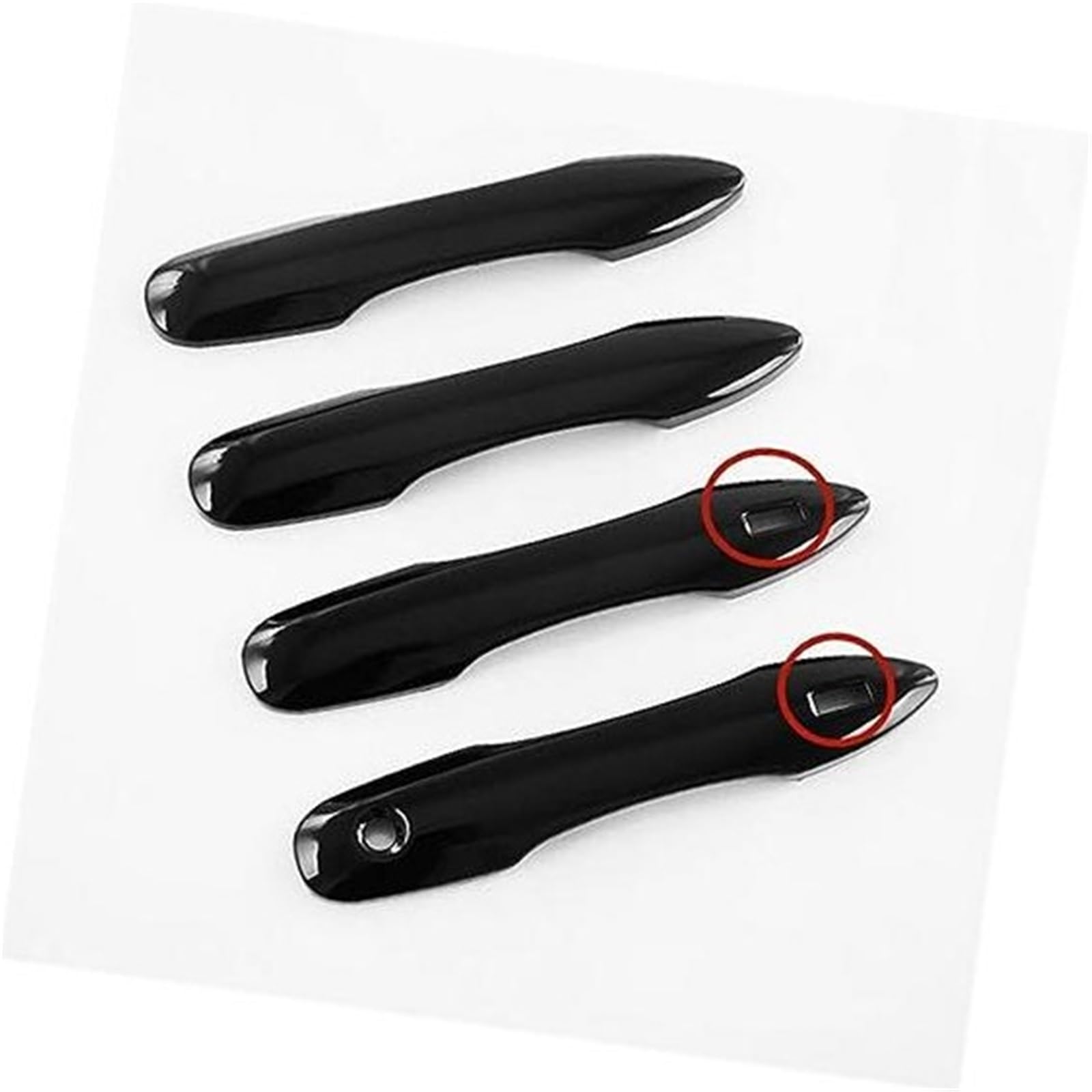 MEXWLOP, for Toyota, Prius 50 XW50 2016–2021, glänzend verchromte Autotürgriff-Abdeckungsschale Türgriffabdeckung aus Kohlefaser(Black 2 Keyless Entry-01) von MEXWLOP