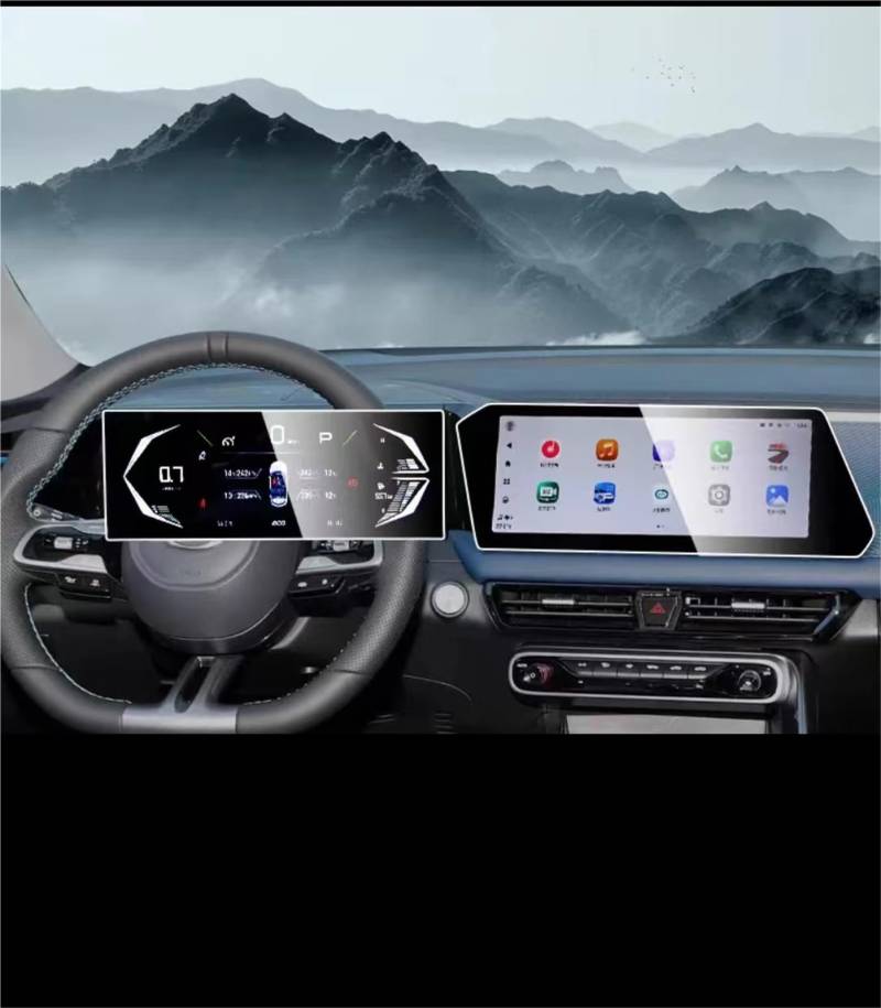 MEXWLOP, for Trumpchi, GAC GS3 2023-2024 12,3-Zoll-Touchscreen-Navigations-GPS und Armaturenbrett-Schutzfolie aus gehärtetem Glas Blendfreie Autoscheibenfolie von MEXWLOP