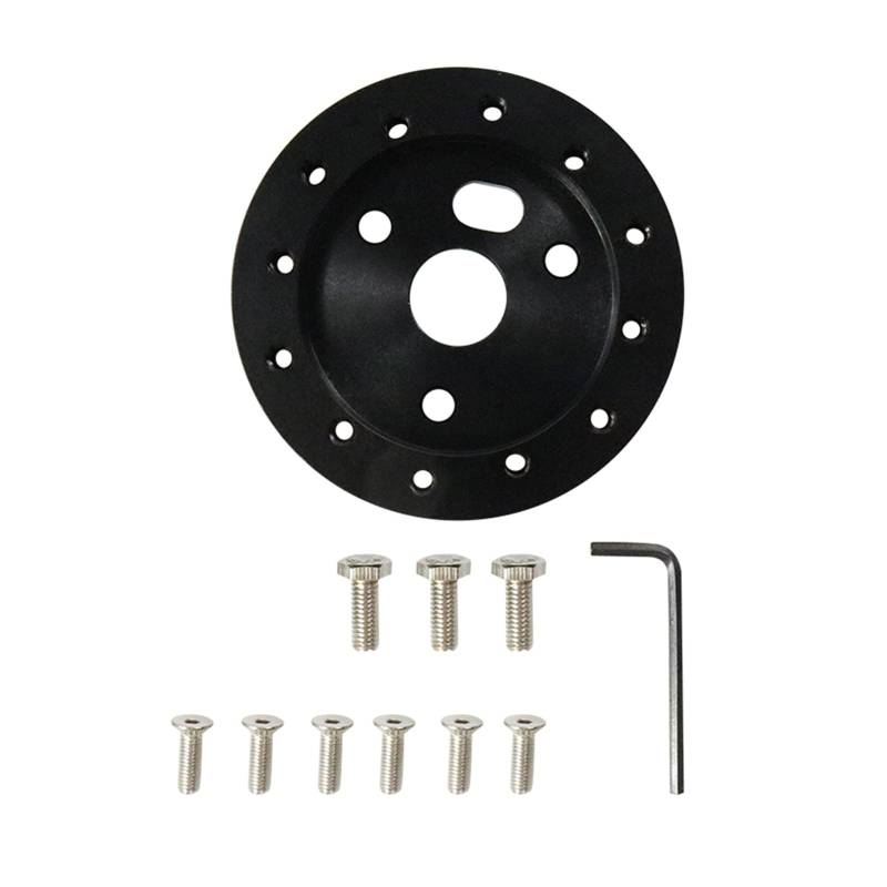 MEXWLOP 0,5-Zoll-Nabe mit 6 Löchern, Lenkrad for Grant APC 3-Loch-Adapter, Boss-Abstandshalter Auto-Lenkradnabe(Black) von MEXWLOP