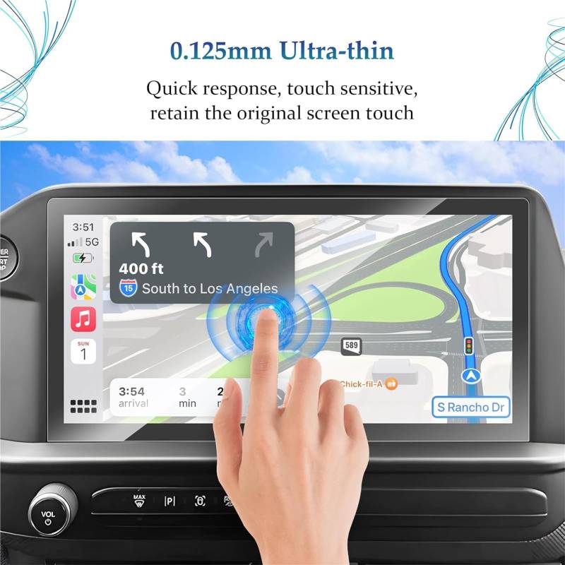 MEXWLOP 2 STÜCKE PET-Schutzfolie for Ford, Tourneo CustomTransit Custom 2024 2025 Auto 13 Zoll GPS-Schutzfolie LCD-Bildschirm Kratzfeste Folie Blendfreie Autoscheibenfolie von MEXWLOP