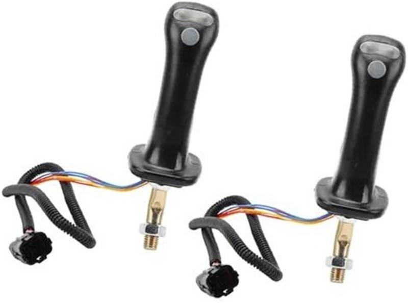 MEXWLOP 2 Stück 3-Tasten-Joystickgriffe for Bagger, Ersatz-Joystickhebel for Bagger mit 6 Stiften L+R, langlebiger Griff aus Aluminiumlegierung, kompatibel for DH DX150 225 300 370-9C Joystick zur Bag von MEXWLOP