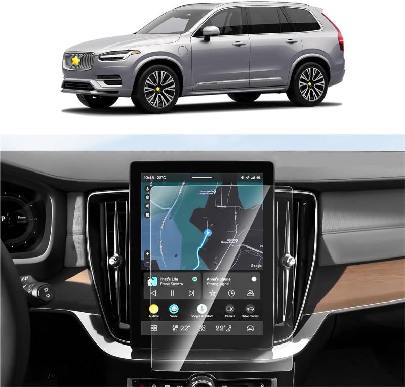 MEXWLOP 2 Stück PET-Schutzfolie 2025, for Volvo, XC90 11,2-Zoll-Auto-GPS-Navigations-Schutzbildschirm Blendfreie Autoscheibenfolie von MEXWLOP