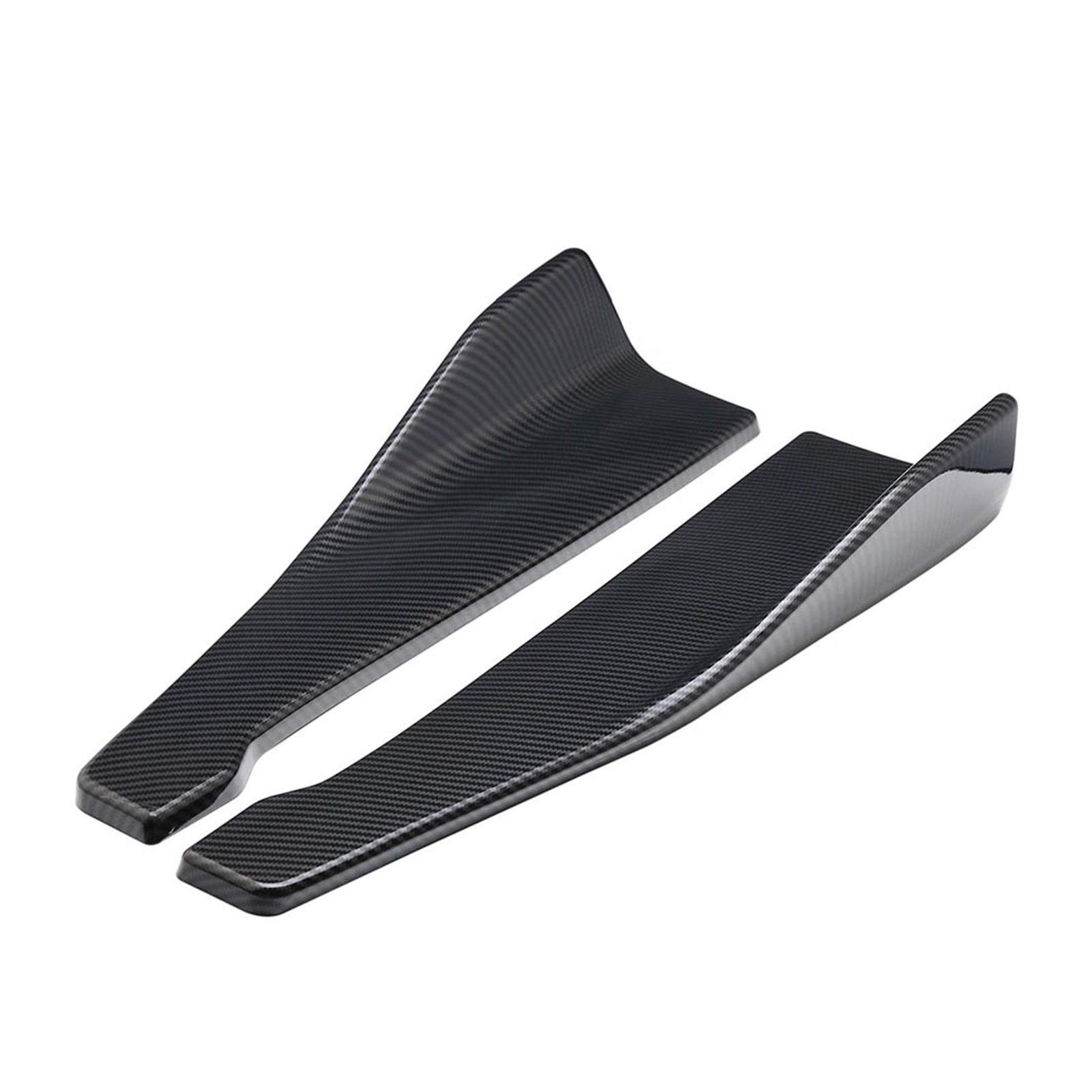 MEXWLOP 2 Stücke 48cm Carbon Fiber Heckspoiler Canards Diffusor Auto Seitenschweller Splitter Kit Anti-Scratch Universal Schutzwinkel Autospoilerverkleidung(Carbon Fiber) von MEXWLOP