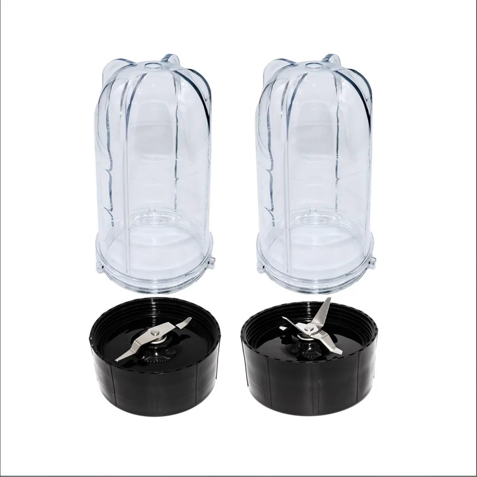 MEXWLOP 2er-Pack 16OZ hohe Becher mit Kreuz- und Flachmesser-Kombination, for Magic Bullet Blender Juicer 250W MB-1001 Mixer-Ersatzklinge von MEXWLOP