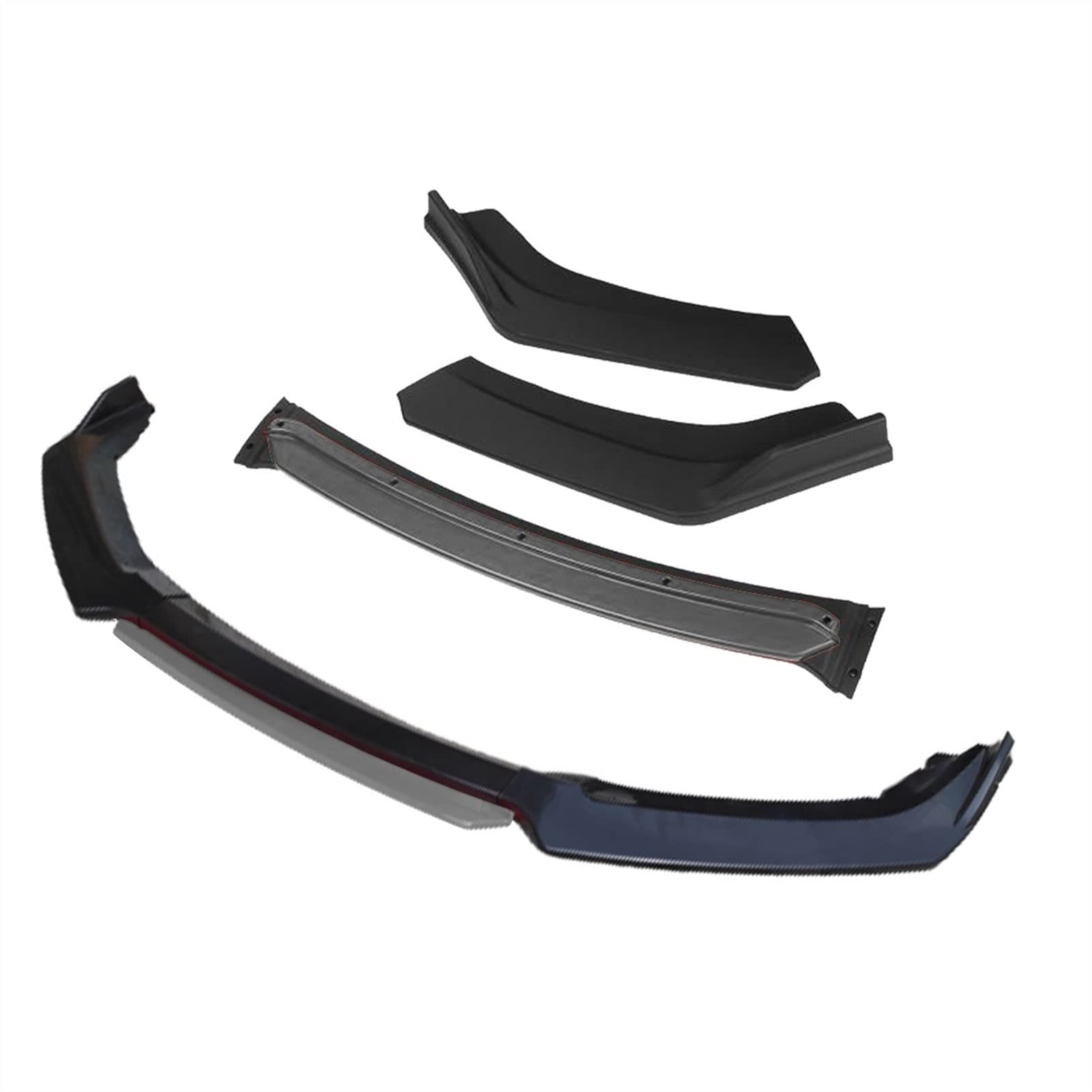 MEXWLOP 3 Stück Auto-Frontstoßstangenlippe, glänzend, Splitter, Diffusor, Body-Kit, Spoilerstoßstangen, for VW, Transporter 2008–2020, Schwarz Frontstoßstangenlippe(4pcs+Grey) von MEXWLOP