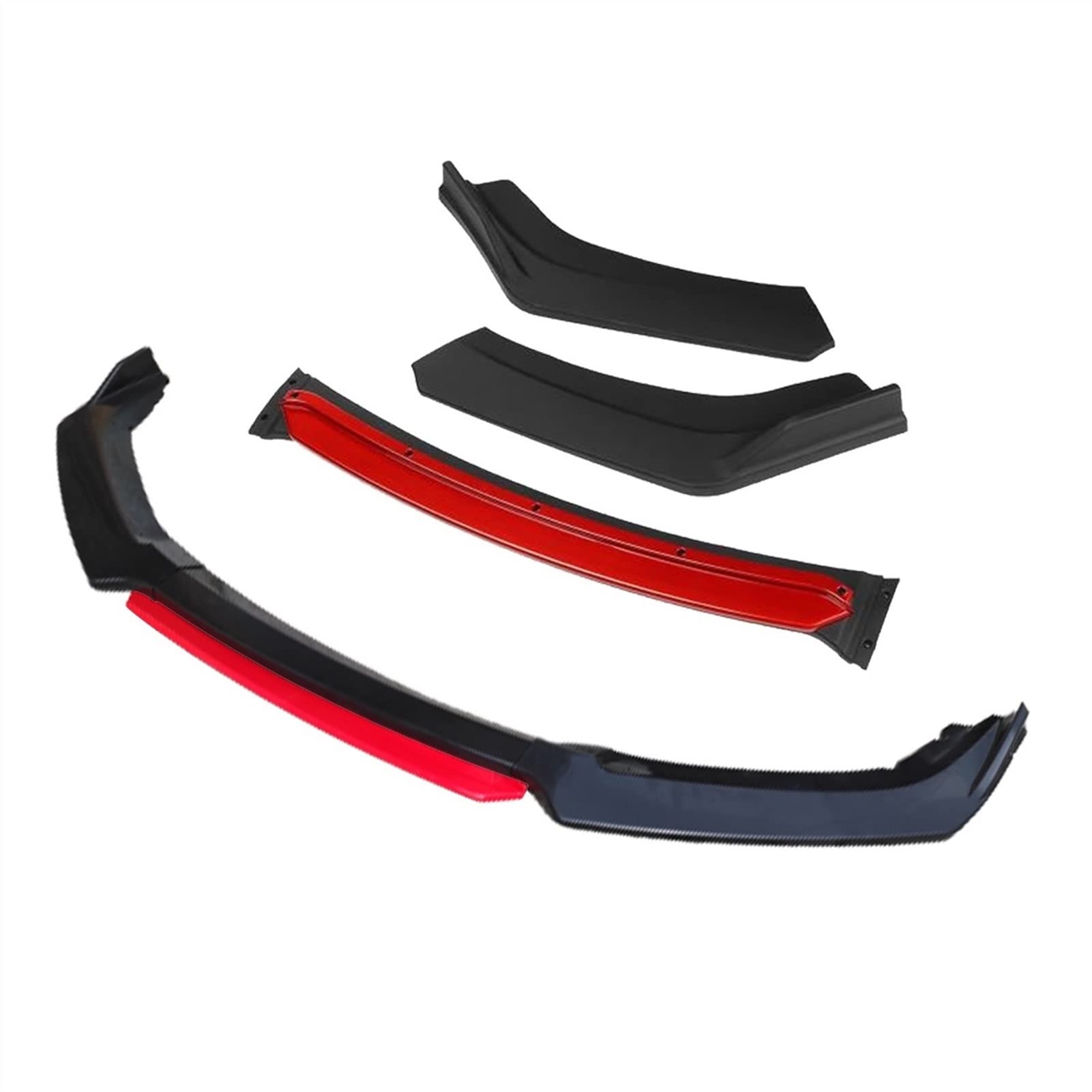 MEXWLOP 3 Stück Autozubehör Frontstoßstange Lippe Schwarz Diffusor Body Kit Spoiler, for Toyota, Auris Frontstoßstangenlippe(4pcs+Red) von MEXWLOP