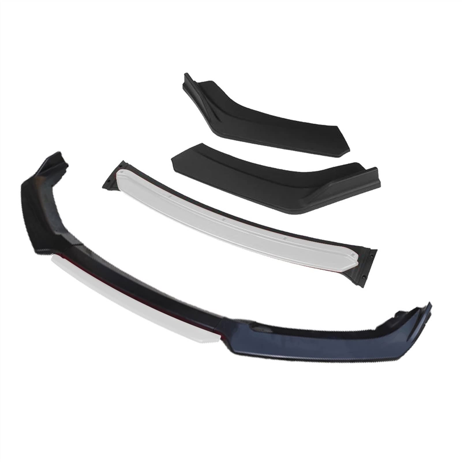 MEXWLOP 3 Stück Autozubehör Frontstoßstange Lippe Schwarz Diffusor Body Kit Spoiler, for Toyota, Auris Frontstoßstangenlippe(4pcs+White) von MEXWLOP