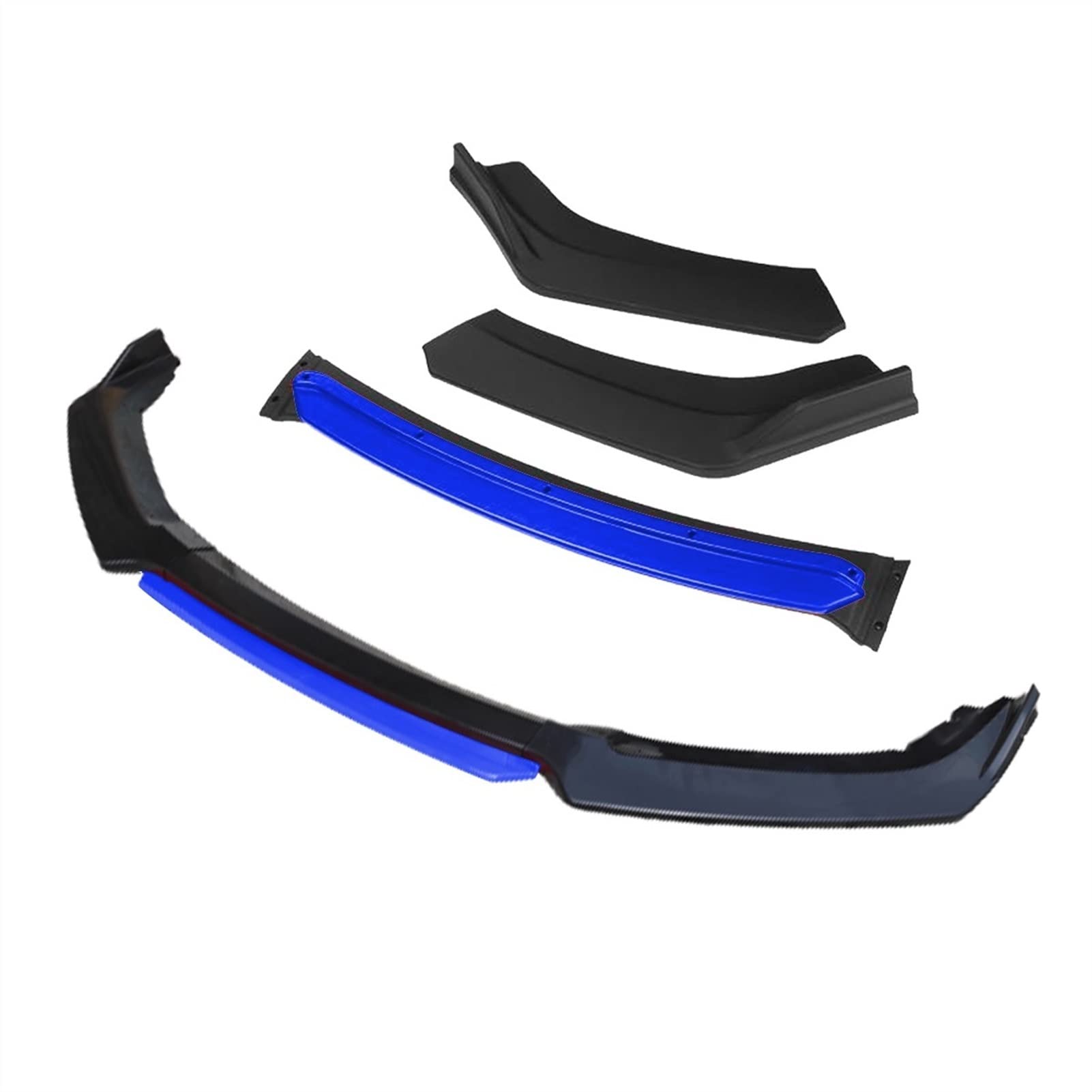 MEXWLOP 3 Stück Autozubehör Frontstoßstange Lippendiffusor Body Kit Spoiler, for Opel, for Vauxhall, Insignia 2009 2010 2011 2012 2013 Schwarz Frontstoßstangenlippe(4pcs+Blue) von MEXWLOP