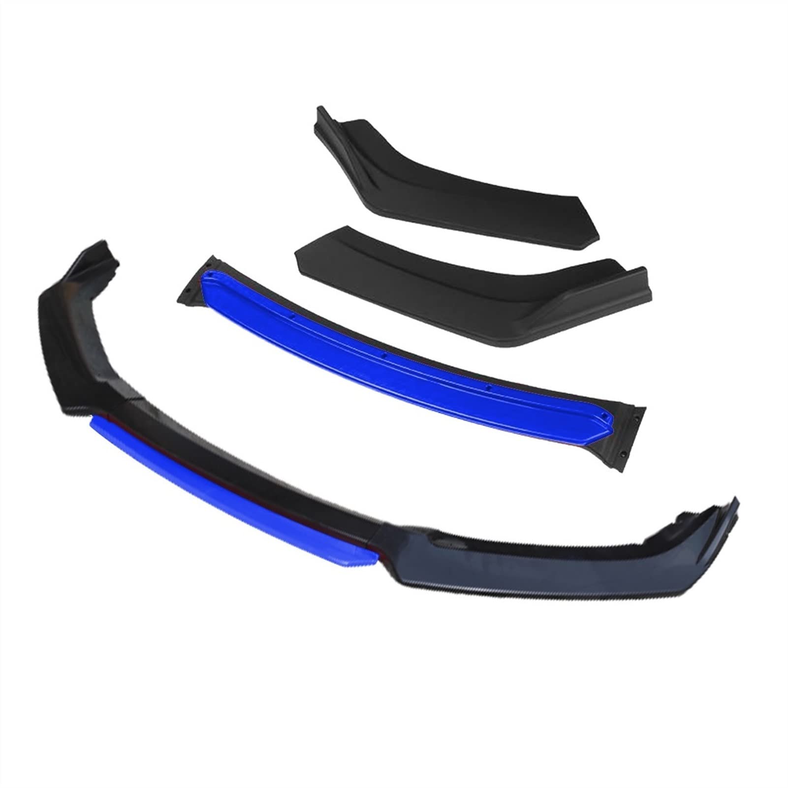 MEXWLOP 3 Stück Zubehör Auto Frontstoßstange Lippendiffusor Body Kit Spoiler, for Opel, for Vauxhall, Astra K Schwarz Frontstoßstangenlippe(4pcs+Blue) von MEXWLOP