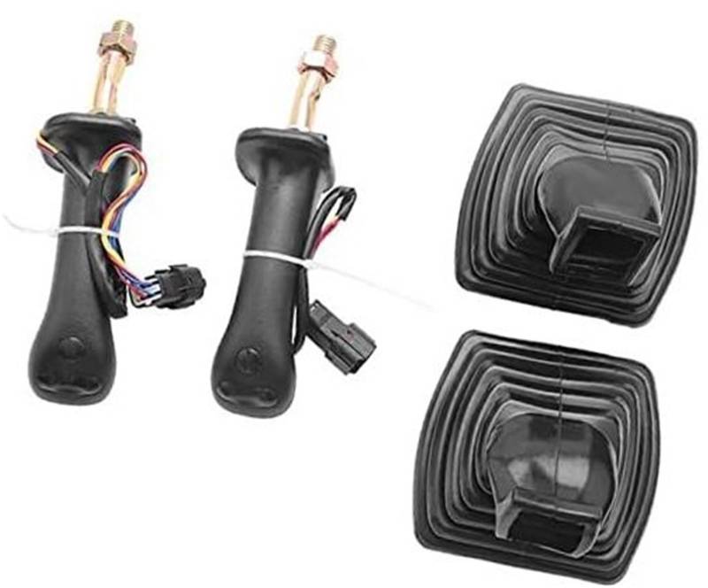 MEXWLOP 3 Tasten Bagger Joystick Assy Griff Getriebe mit Staubschutz Tanne, for Daewoo, DoosR2 Doosan DH DX150 225 300 370-9C Joystick zur Baggersteuerung(Black Handle Joystick+Dust Jacket) von MEXWLOP
