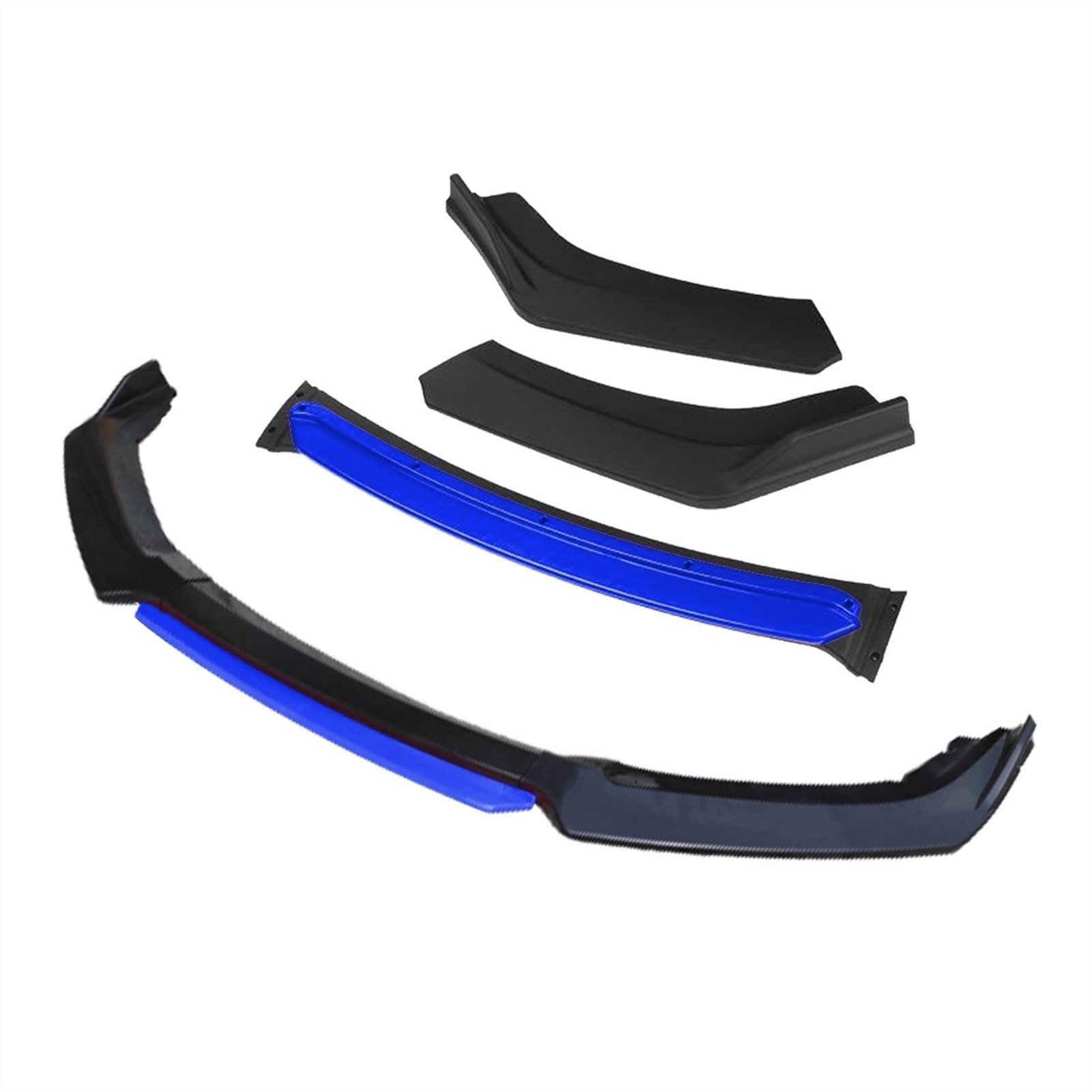 MEXWLOP 3-teiliges Auto-Frontstoßstangen-Lippensplitter-Diffusor-Lippenkörper-Kit, Spoiler-Stoßstangen, for Opel, for Vauxhall, Astra K 2016–2019, Schwarz Frontstoßstangenlippe(4pcs+Blue) von MEXWLOP