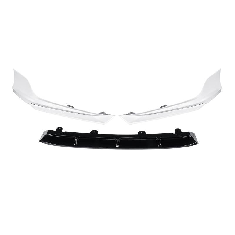 MEXWLOP 3-teiliges Auto-Frontstoßstangen-Splitter-Lippenspoiler-Diffusor-Schutz-Surround-Formteil-Abdeckungs-Körper-Kit, for Accord, 2018–2019 Frontstoßstangenlippe(White) von MEXWLOP