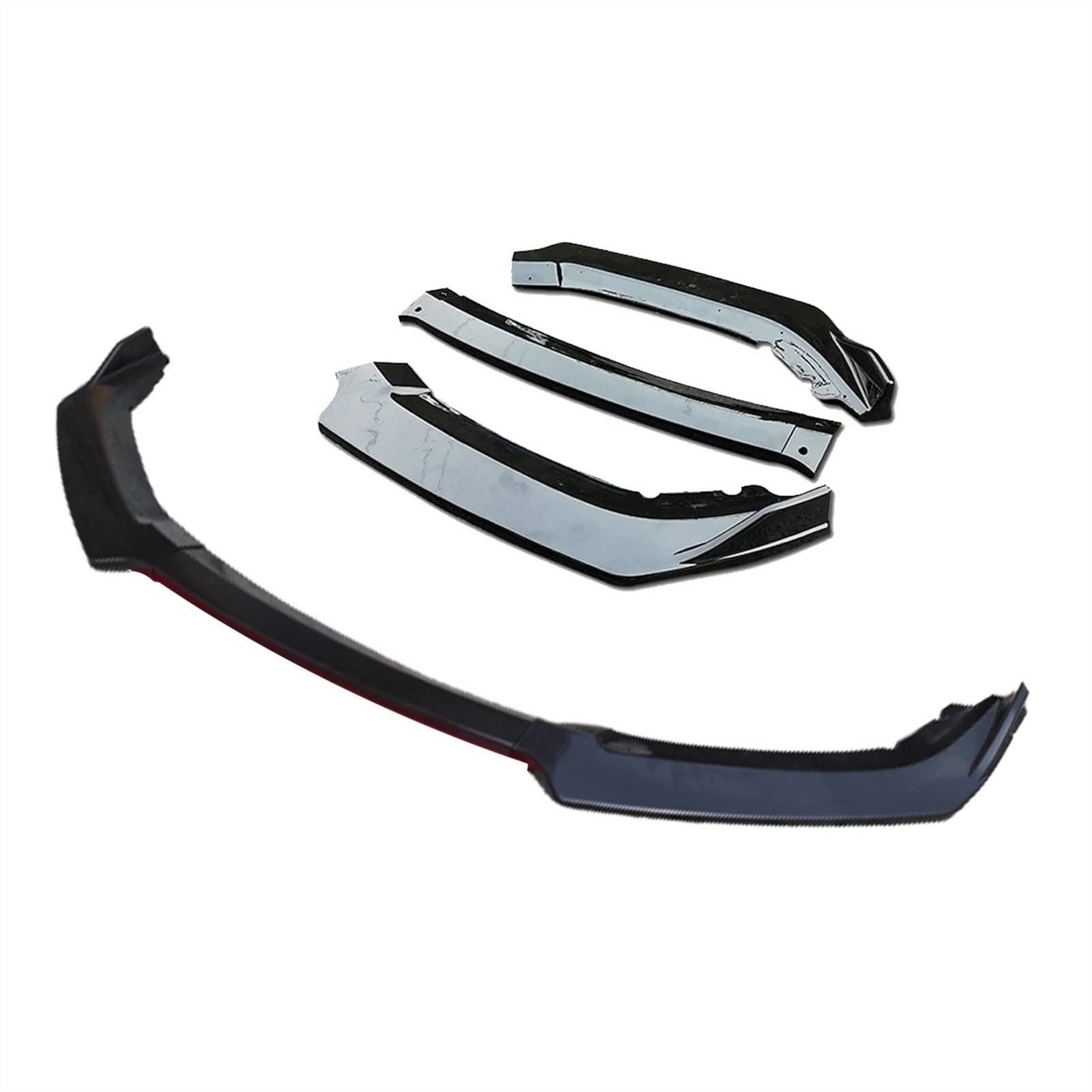MEXWLOP 3-teiliges Zubehör, Auto-Frontstoßstange, Lippendiffusor, Body-Kit, Spoiler, for Skoda, for Octavia, MK3 2013 2014 2015 2016 2017 2018, Schwarz Frontstoßstangenlippe(3pcs) von MEXWLOP