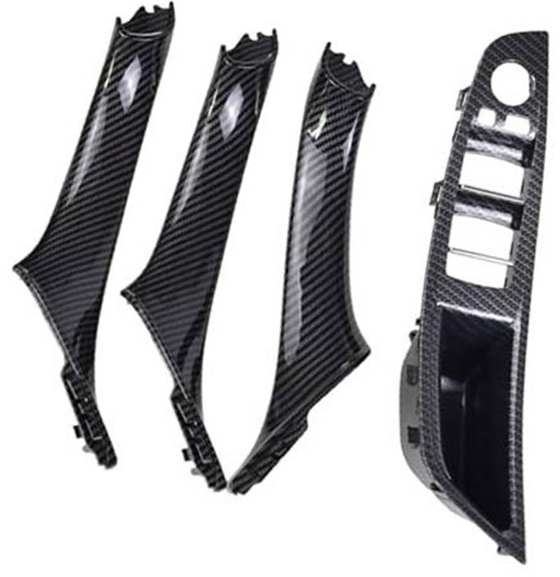 MEXWLOP 4 7-teiliges Set Rechtslenker RHD, for, 5er F10 F11 520 525 Rotweingrau Auto-Innentürgriff Innenverkleidung Zugverkleidung 51417225851 Autotür-Zuziehgriff(Carbon Fiber-4Pcs) von MEXWLOP