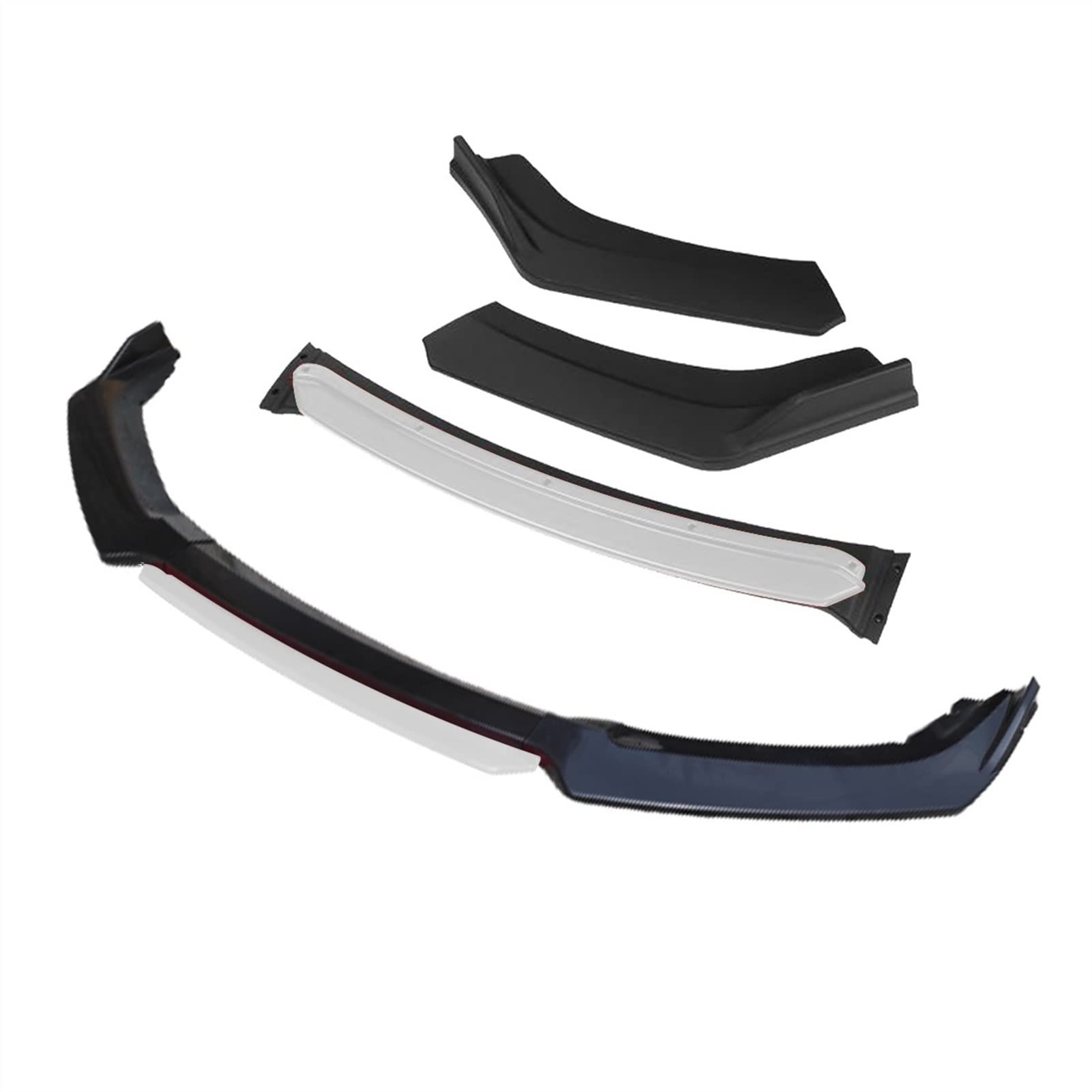 MEXWLOP 4 Stück Auto Frontstoßstange Lippensplitter Diffusor Lip Body Kit Spoiler Stoßstangenschutz, for A4 Rot Gelb Blau Frontstoßstangenlippe(4pcs+White) von MEXWLOP