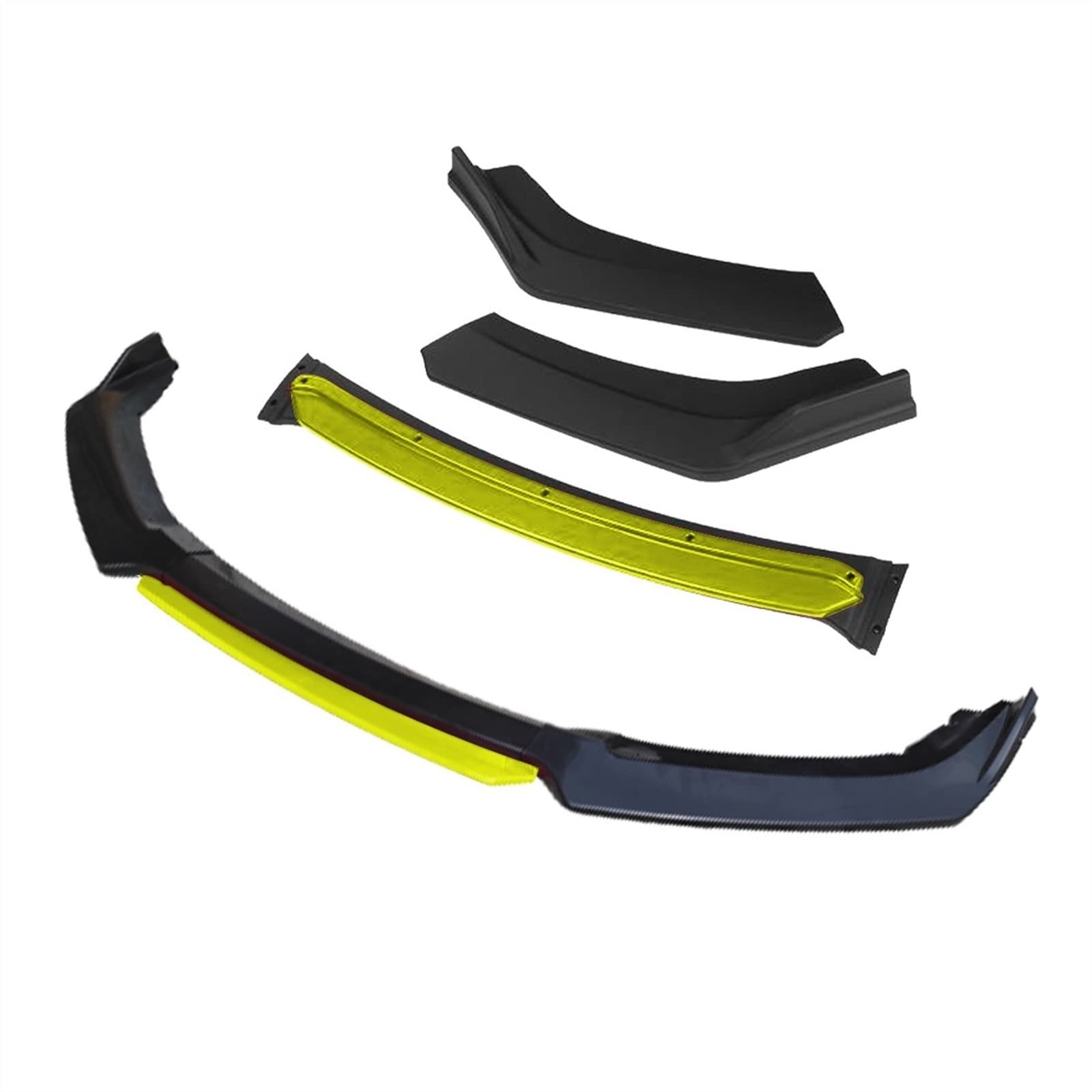 MEXWLOP 4 Stück Auto-Frontstoßstangenlippe, glänzend schwarz, Splitter, Diffusor, Body-Kit, Spoiler, hell, for FIAT, Tipo Egea 2015–2020 Frontstoßstangenlippe(4pcs+Yellow) von MEXWLOP