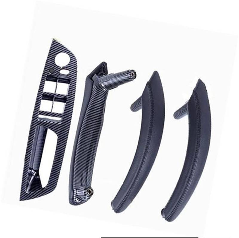 MEXWLOP 4PCS Set LHD RHD Carbon Fiber Texture Auto Links Rechts Innen Innen Tür Pull Griff Trim Abdeckung, for, E70 E71 X5 X6 Autotür-Zuziehgriff(Black LHD-CF-Standard) von MEXWLOP