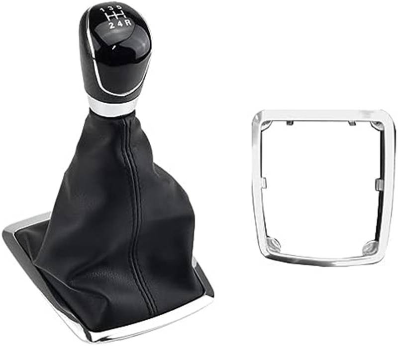 MEXWLOP 5/6-Gang-Schaltknaufhebel Handball, for Ford, for Focus, 2 MK2 FL C-MAX 2006-2011 MK3 MK4 MK7 Galaxy Gaiter Boot Lederabdeckung Schaltknauf (Größe : 5 Speed-Black-A) Auto-Schaltknauf von MEXWLOP