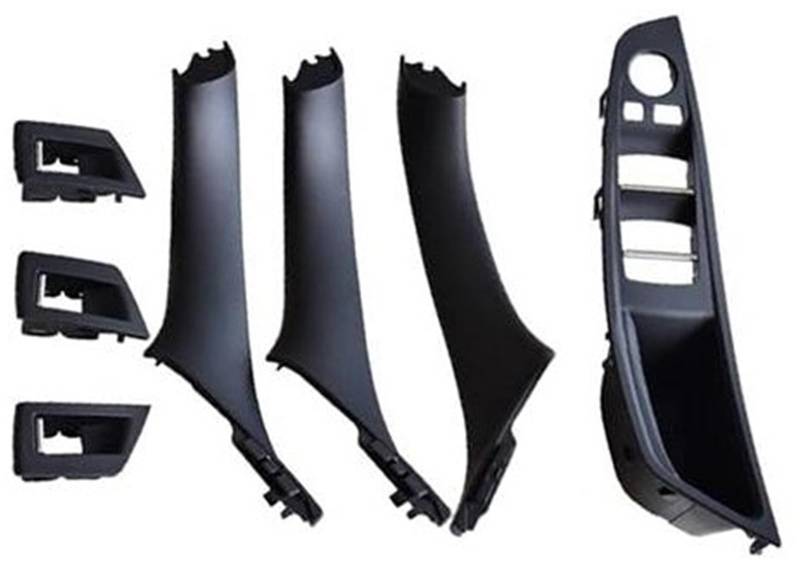 MEXWLOP 7PCS Set Rechtslenker RHD, for, 5er F10 F11 520 525 Rotweingrau Auto Innentürgriff Innenverkleidung Zugverkleidung Autotür-Zuziehgriff(Black-7Pcs-RHD) von MEXWLOP