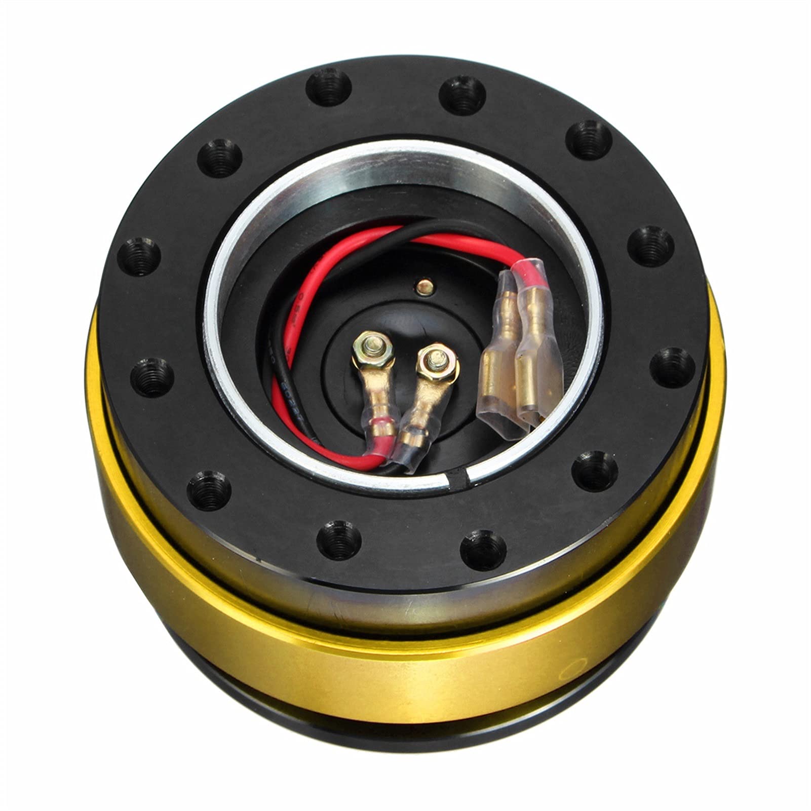 MEXWLOP Aluminium 6 Loch Universal Auto Auto Quick Release Lenkrad Snap Off Hub Adapter Boss Kit Auto-Lenkradnabe(Gold) von MEXWLOP