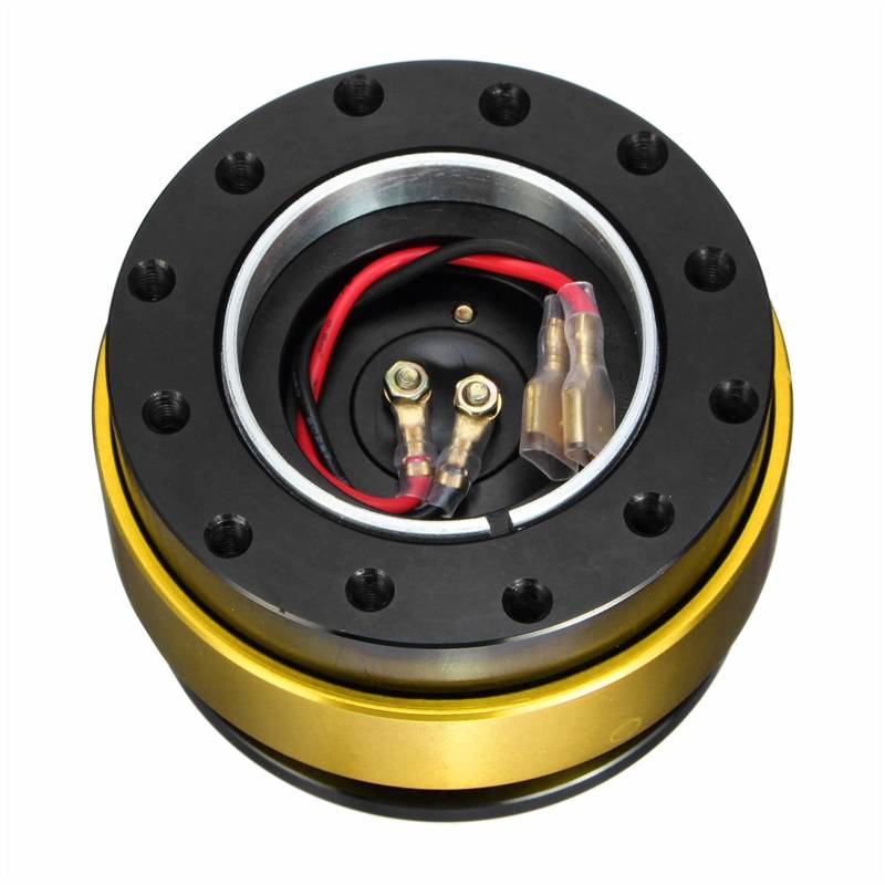 MEXWLOP Aluminium 6 Loch Universal Auto Auto Quick Release Lenkrad Snap Off Hub Adapter Boss Kit Auto-Lenkradnabe(Gold) von MEXWLOP
