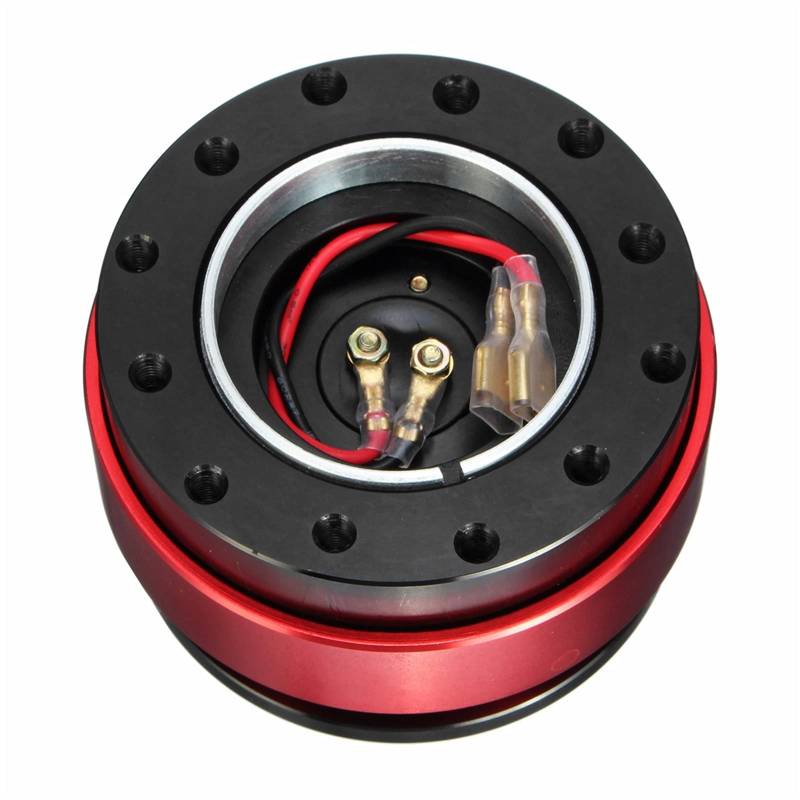 MEXWLOP Aluminium 6 Loch Universal Auto Auto Quick Release Lenkrad Snap Off Hub Adapter Boss Kit Auto-Lenkradnabe(Red) von MEXWLOP
