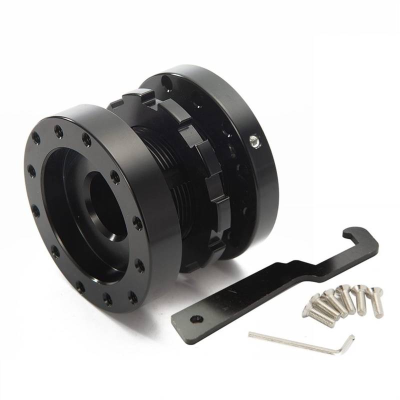 MEXWLOP Aluminium Lenkrad Boss Kit 40mm-70mm Einstellbare Hub Spacer Universal Auto Schwarz Auto-Lenkradnabe von MEXWLOP