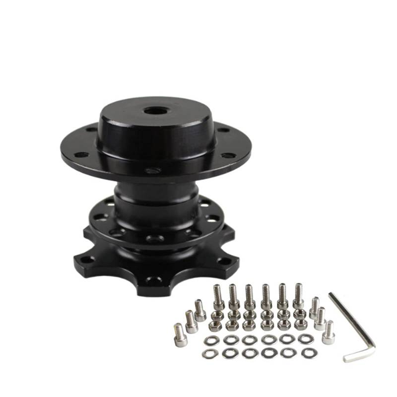 MEXWLOP Aluminium-Lenkrad-Schnellspanner-Abstecknabenadapter-Boss-Kit RS-QR001 Auto-Lenkradnabe(Black) von MEXWLOP