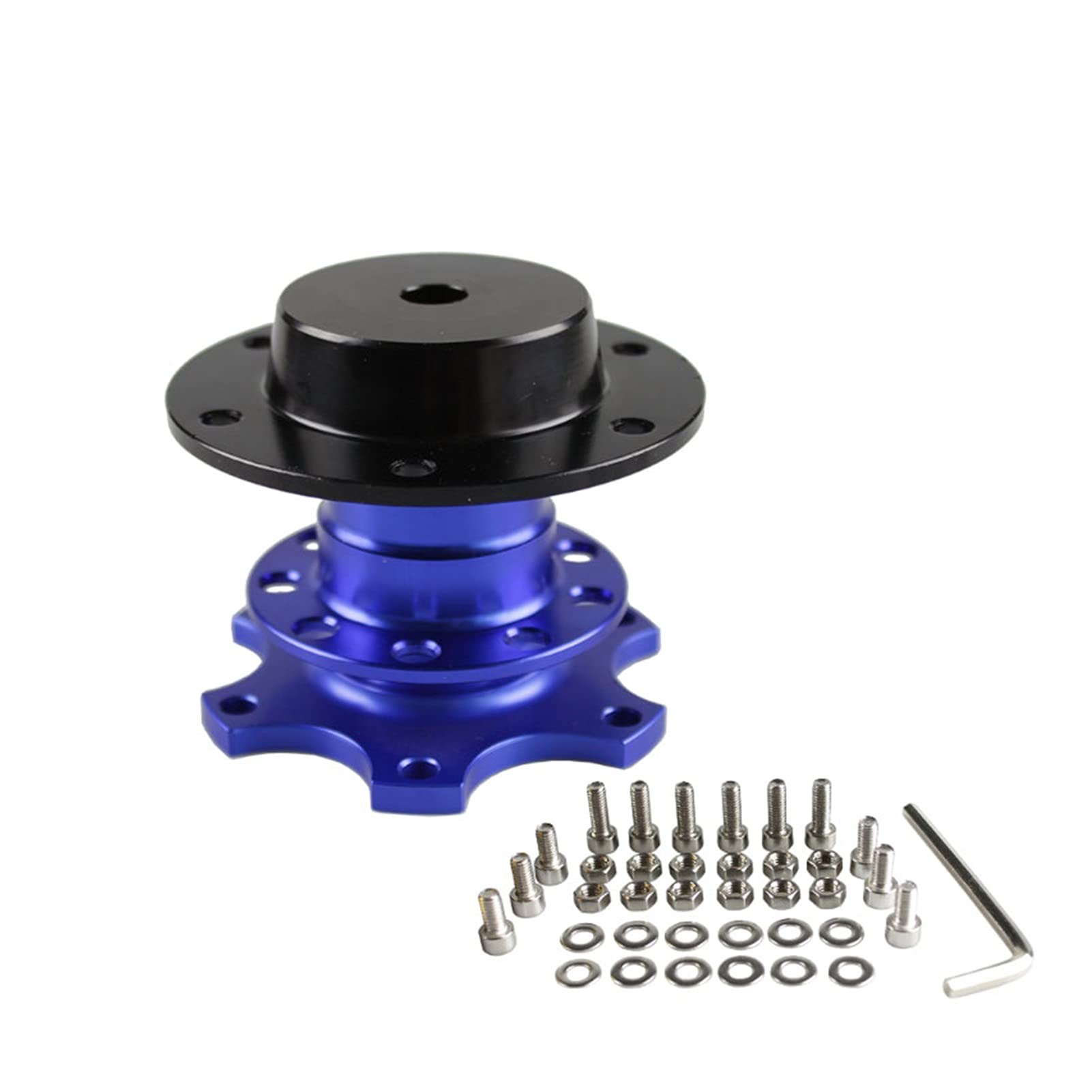MEXWLOP Aluminium-Lenkrad-Schnellspanner-Abstecknabenadapter-Boss-Kit RS-QR001 Auto-Lenkradnabe(Blue) von MEXWLOP