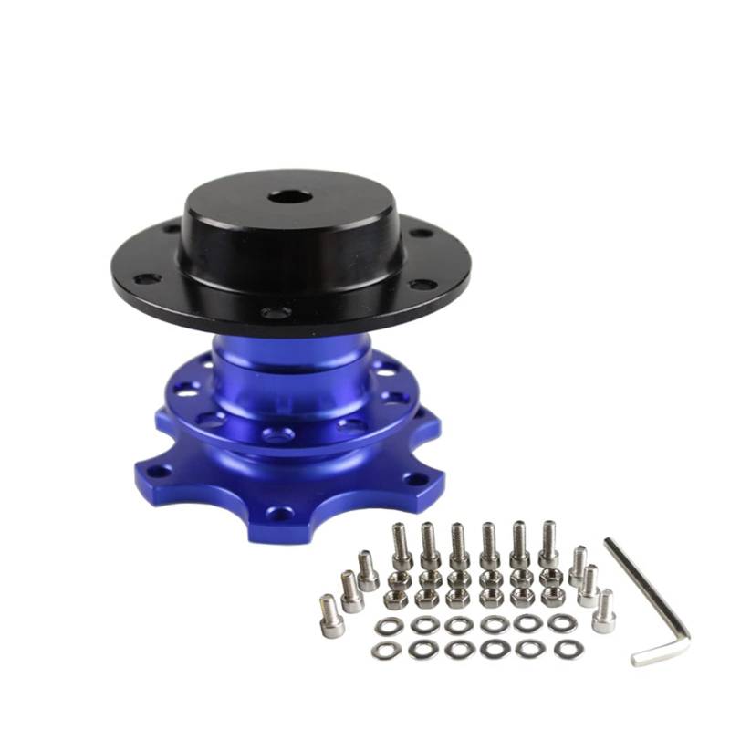 MEXWLOP Aluminium-Lenkrad-Schnellspanner-Abstecknabenadapter-Boss-Kit RS-QR001 Auto-Lenkradnabe(Blue) von MEXWLOP