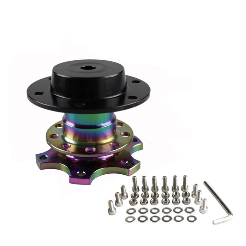 MEXWLOP Aluminium-Lenkrad-Schnellspanner-Abstecknabenadapter-Boss-Kit RS-QR001 Auto-Lenkradnabe(Neo Chrome) von MEXWLOP