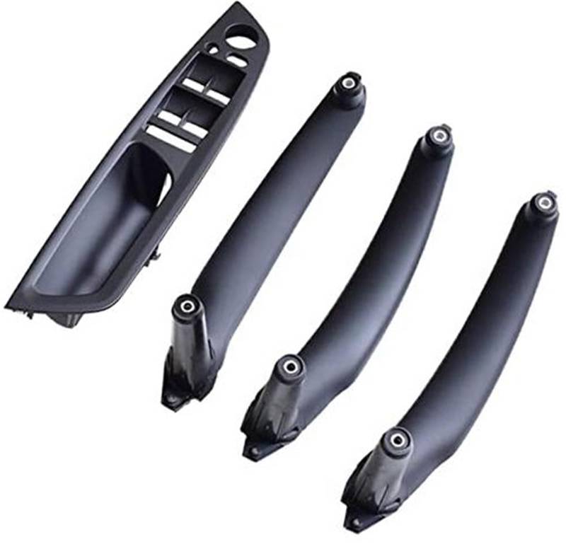 MEXWLOP Auto Grau Beige Schwarz Armlehne Auto Links Rechts Innentürgriff Innenverkleidung Pull Trim Abdeckung, for, E70 E71 X5 X6 51416969405 Autotür-Zuziehgriff(Black-4pcs) von MEXWLOP
