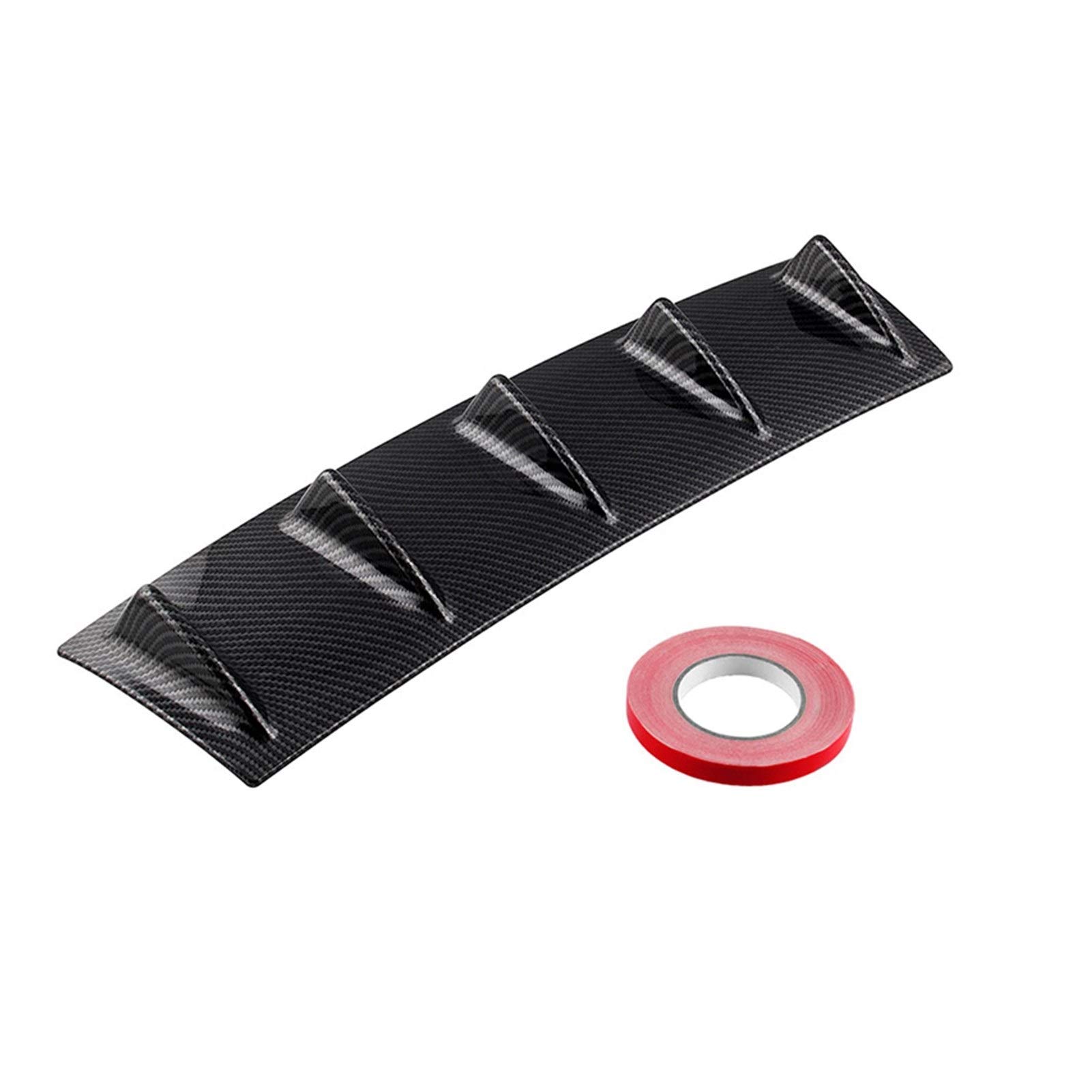 MEXWLOP Auto Heckspoilerlippe Diffusor 3-7 Fin Style Auto Heckspoilerlippe Splitter Auto-Styling Carbon Fiber Top Autospoilerverkleidung(Carbon Fiber 5 Fin) von MEXWLOP