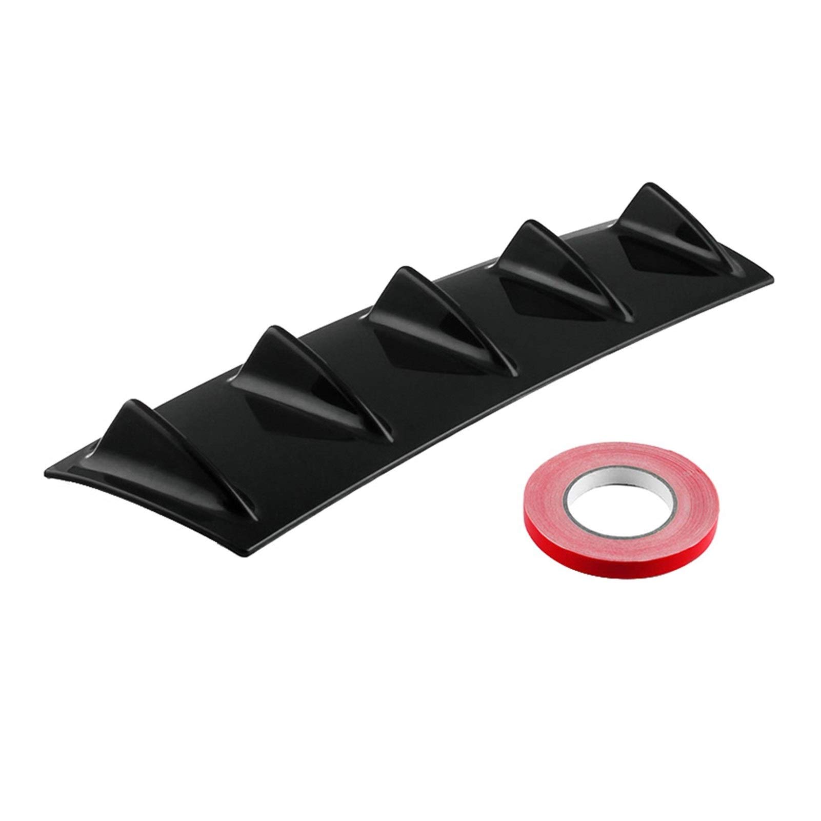 MEXWLOP Auto Heckspoilerlippe Diffusor 3-7 Fin Style Auto Heckspoilerlippe Splitter Auto-Styling Carbon Fiber Top Autospoilerverkleidung(Gloss Black 5 Fin) von MEXWLOP