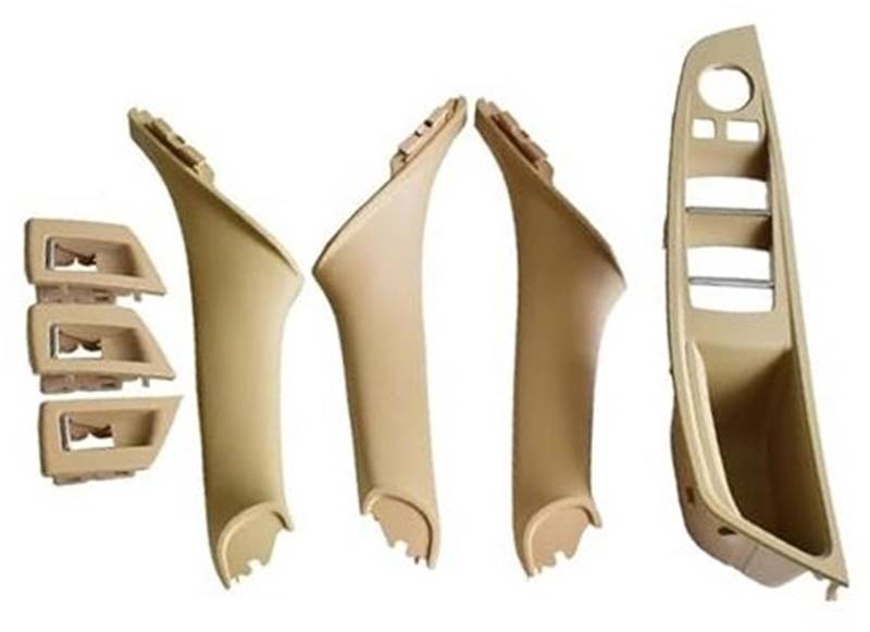 MEXWLOP Auto Styling Auto Links rechts Innentür Armlehne Griff Innenverkleidung Pull Trim Cover, for, 5er F10 F11 520 525 RHD Autotür-Zuziehgriff(Beige-7Pcs-RHD) von MEXWLOP