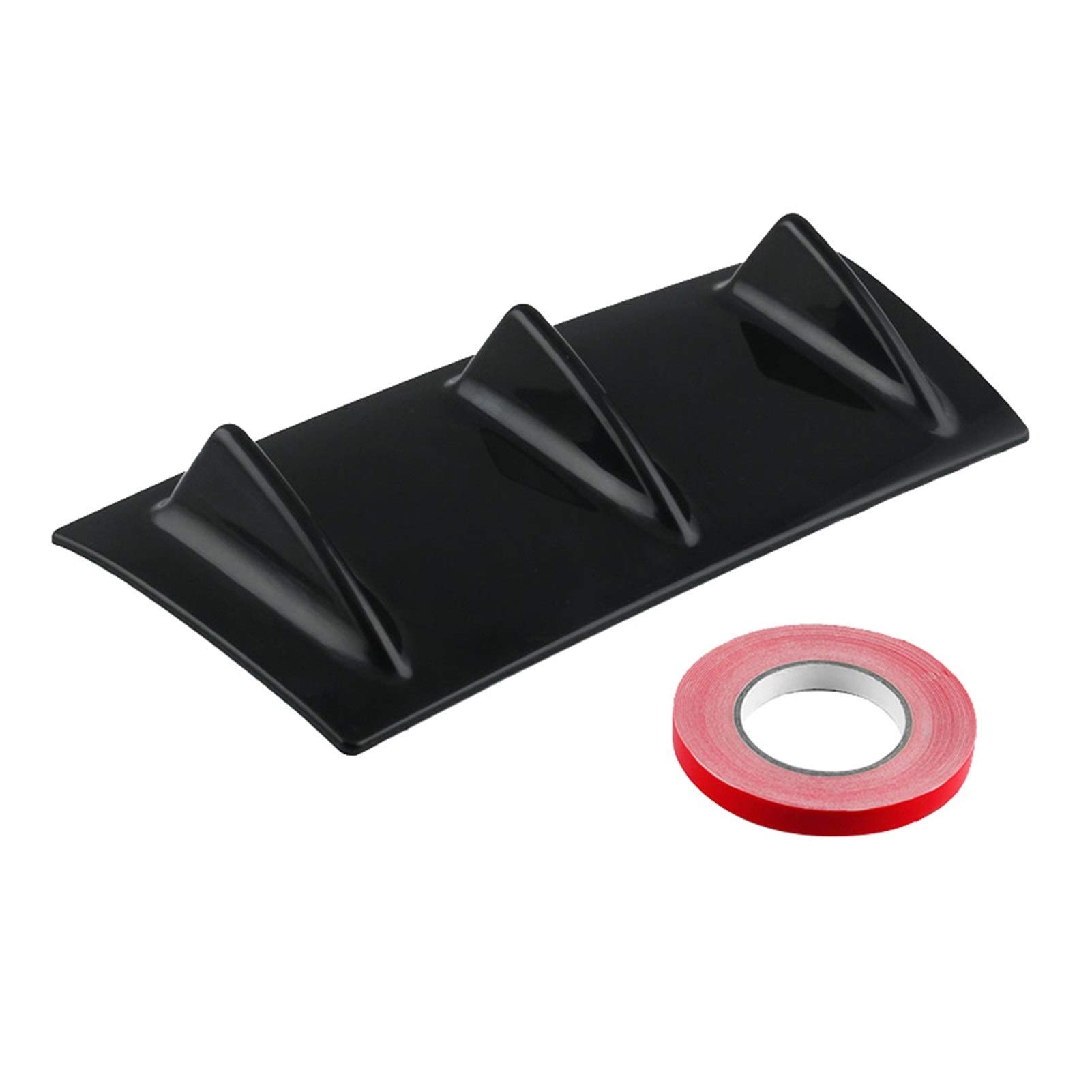 MEXWLOP Auto-Universal-Heckstoßstangenlippendiffusor 3-7 Fin Schwarz glänzend ABS Auto-Diffusor Fin Style 36,5 * 15,2/58,4 * 15,2 cm Autospoilerverkleidung(36.5X15.2X30.5CM) von MEXWLOP