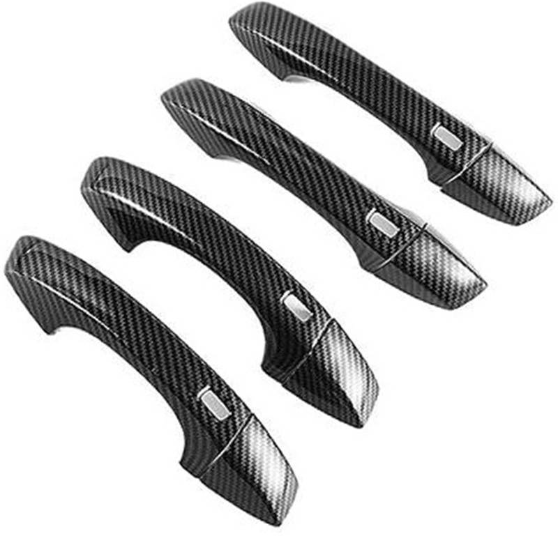 MEXWLOP Carbonfaser-Chrom-Auto-Seitentürgriffabdeckung, for VW, for ARTEON, 2017–2020 Türgriffabdeckung aus Kohlefaser(Black Carbon 4 Buttons) von MEXWLOP
