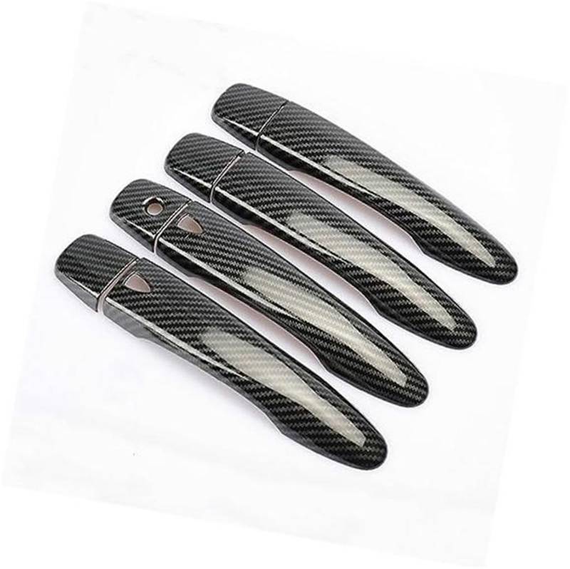MEXWLOP Carbonfaser-Chrom-Türgriffabdeckung, for Nissan, Sentra 2014 2015 2016 2017 2018 2019 Fangkappen-Zierleisten-Zubehör Türgriffabdeckung aus Kohlefaser(Black 2 Buttons) von MEXWLOP