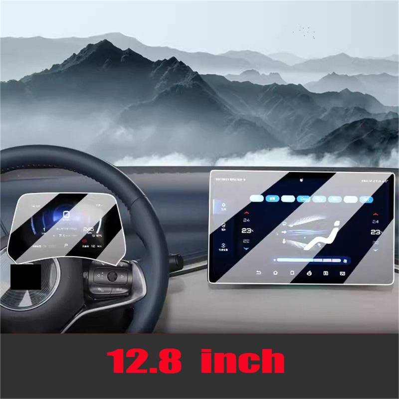 MEXWLOP Displayschutzfolie aus gehärtetem Glas, for BYD, Atto 3 Yuan Plus 2022 2023 2024, Auto-Infotainment-Radio, GPS-Navigation, Armaturenbrett Blendfreie Autoscheibenfolie(12.8 inch 1set) von MEXWLOP