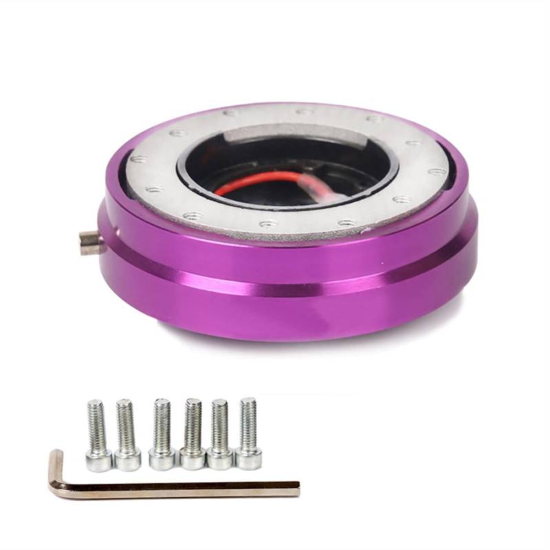 MEXWLOP Dünne Version Lenkrad Schnellspanner Nabenadapter Snap Off Boss Kit Auto-Lenkradnabe(Purple) von MEXWLOP