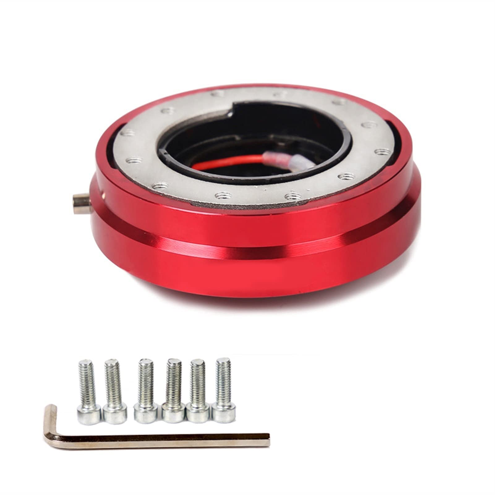 MEXWLOP Dünne Version Lenkrad Schnellspanner Nabenadapter Snap Off Boss Kit Auto-Lenkradnabe(Red) von MEXWLOP