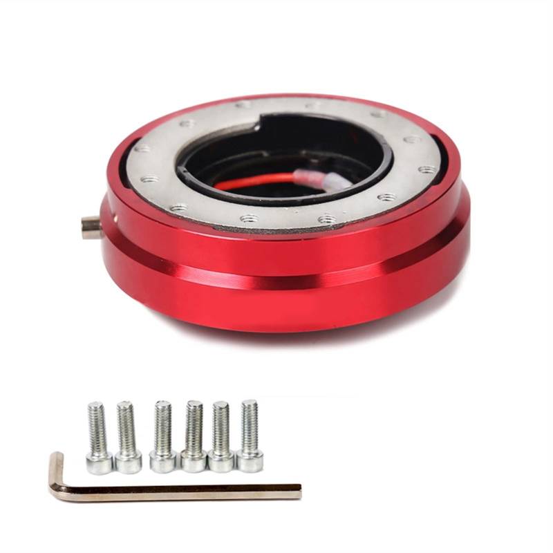 MEXWLOP Dünne Version Lenkrad Schnellspanner Nabenadapter Snap Off Boss Kit Auto-Lenkradnabe(Red) von MEXWLOP