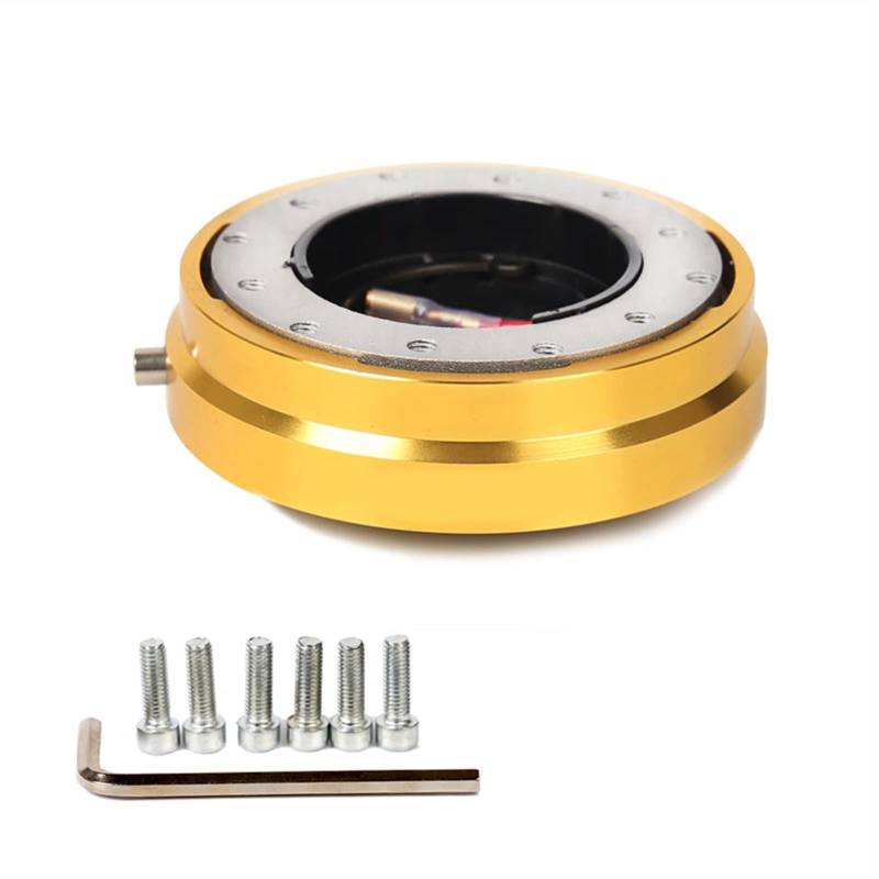 MEXWLOP Dünne Version Lenkrad Schnellspanner Nabenadapter Snap Off Boss Kit Auto-Lenkradnabe(Yellow) von MEXWLOP